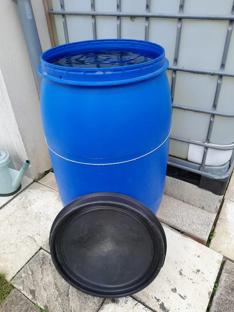 Fût bleu de 220l avec couvercle  - Miniature 2