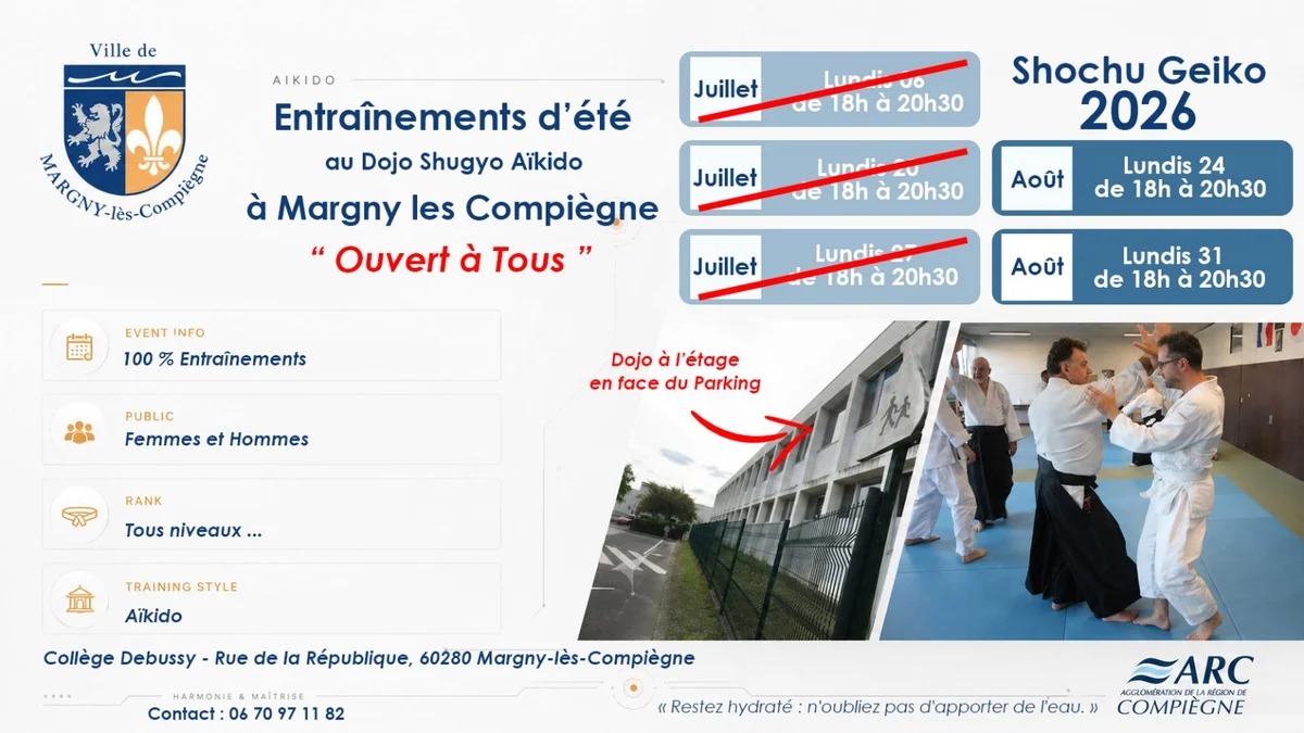 Ne manquez pas nos 2 DERNIERS entraînements d'Aïkido de l'été ! 🔥