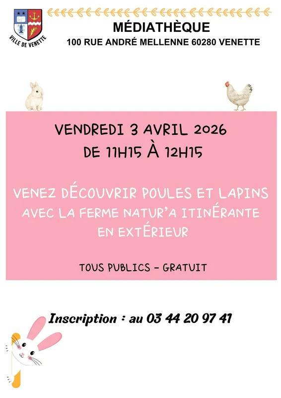 Venez découvrir poules et lapins avec la Ferme Natur'a