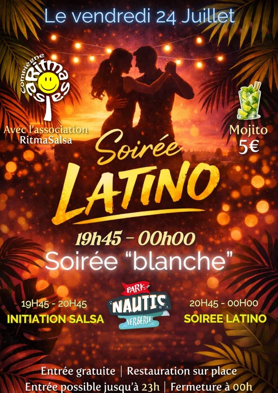 Soirée latino "blanche" avec Ritmasalsa au Park Nautic Verberie